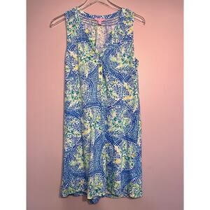 Lilly Pulitzer Knit Sheath Dress Essie Tropic Like Its Hot Blue Green Size Small